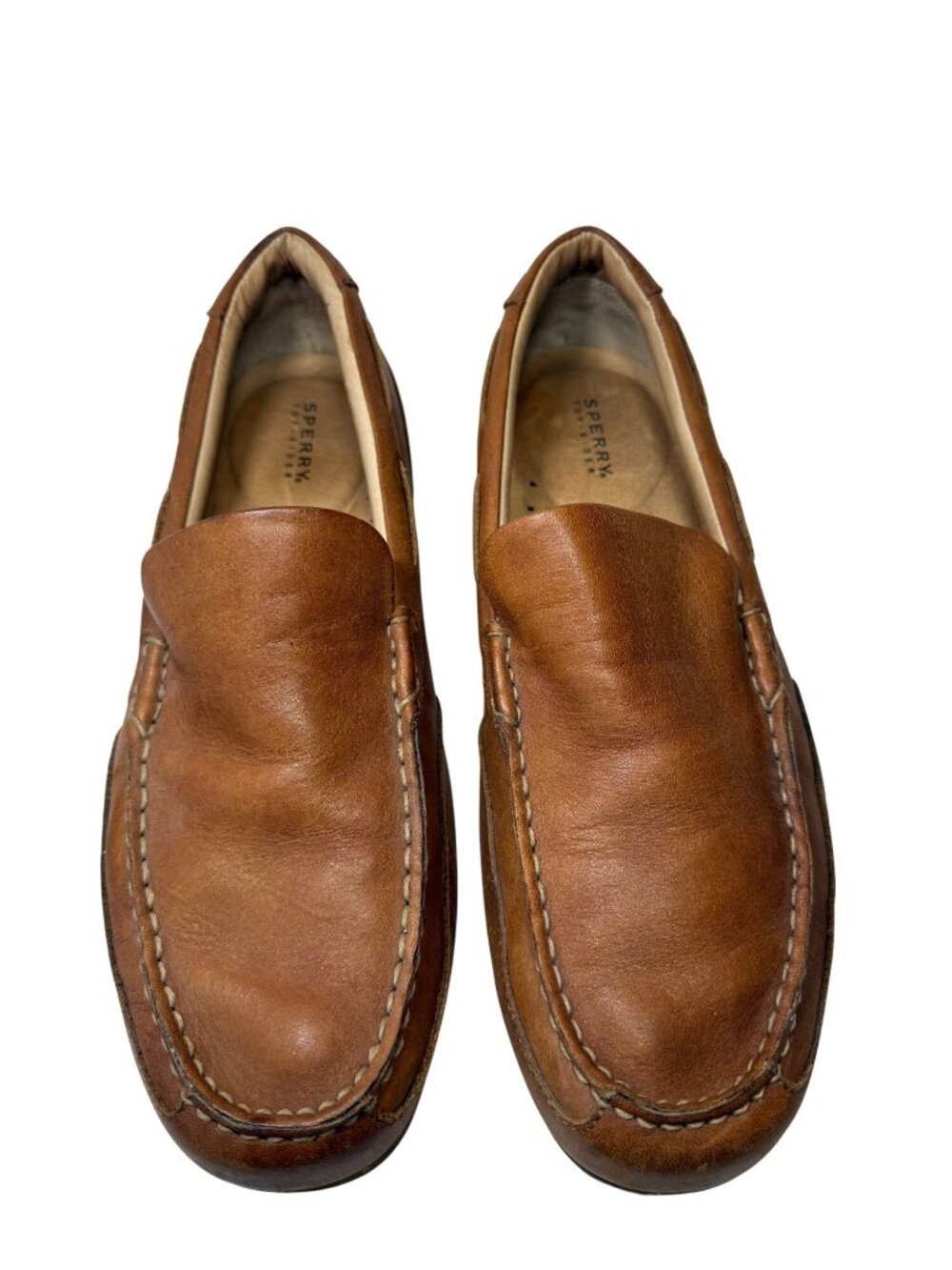 Sperry Top-Sider Mens Brown Leather Loafers 9.5M Slip-On Casual Shoes